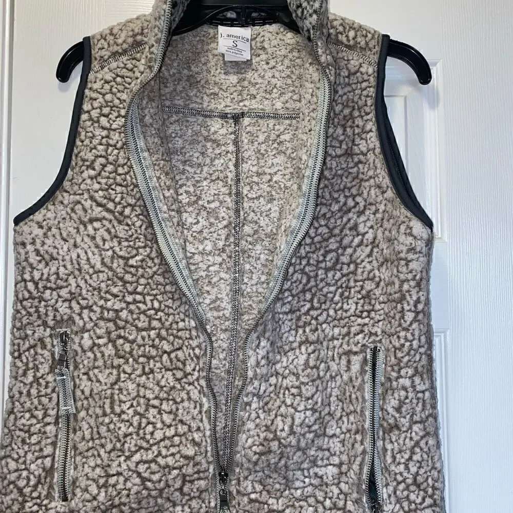Women’s J. America Brown Fuzzy Vest size: Small